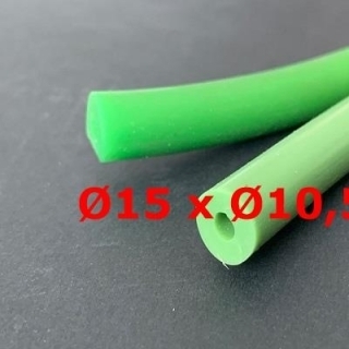 M. GREEN SILICONE TUBE FOOD GRADE 60 SH° (±5) Øe 15 mm X Øi 10,5 mm 