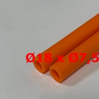 M. ORANGE SILICONE TUBE FOOD GRADE 60 SH° (±5) Øe 18 mm X Øi 7,5 mm 