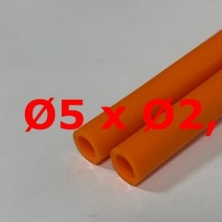 M. ORANGE SILICONE TUBE FOOD GRADE 60 SH° (±5) Øe 5 mm X Øi 2,5 mm 