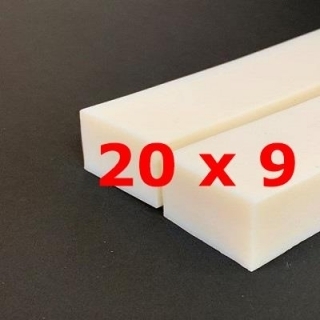 M.  PROFIL SILICONE BLANC ALIMENTAIRE 35 SH° (±5)   20 mm X   9 mm 