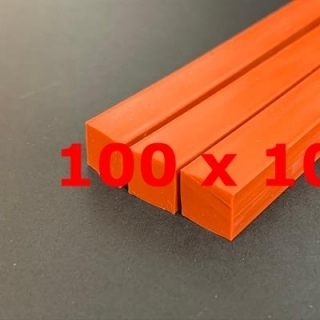 M.  PROFIL SILICONE ROUGE BRIQUE ALIMENTAIRE 60 SH° (±5)   100 mm X   10 mm 