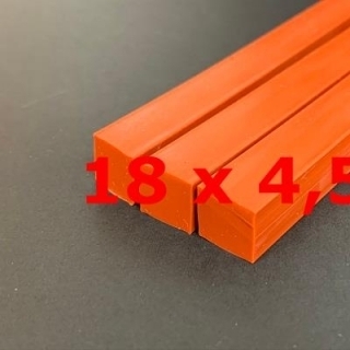 M. PROFIL SILICONE ROUGE BRIQUE ALIMENTAIRE 60 SH° (±5) 18 mm X 4,5 mm