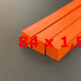 M.  PROFIL SILICONE ROUGE BRIQUE ALIMENTAIRE 60 SH° (±5)   84 mm X   1,5 mm 