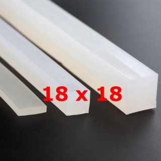 M. PROFIL SILICONE TRANSLUCIDE ALIMENTAIRE 60 SH° (±5) 18 mm X 18 mm