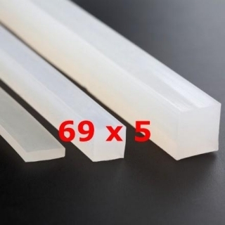 M. PROFIL SILICONE TRANSLUCIDE ALIMENTAIRE 65 SH° (±5) 69 mm X 5 mm