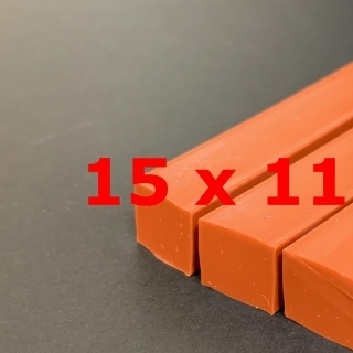 M. RED BRICK SILICONE PROFILE FOOD GRADE 60 SH° (±5) 15 mm X 11 mm