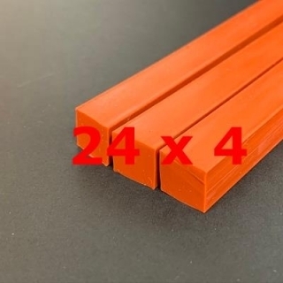 M.  RED BRICK SILICONE PROFILE FOOD GRADE 60 SH° (±5)   24 mm X   4 mm 