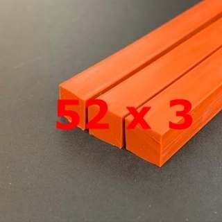 M.  RED BRICK SILICONE PROFILE FOOD GRADE 70 SH° (±5)   52 mm X   3 mm 