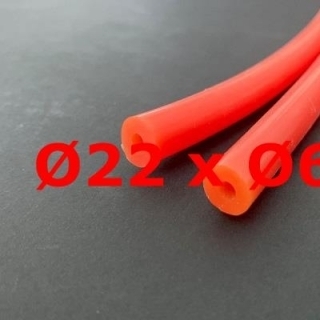 M. RED BRICK SILICONE TUBE FOOD GRADE 60 SH° (±5) Øe 22 mm X Øi 6 mm