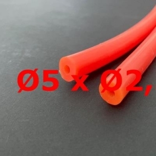 M. RED BRICK SILICONE TUBE FOOD GRADE 60 SH° (±5) Øe 5 mm X Øi 2,5 mm 