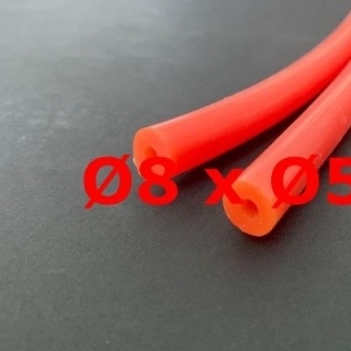 M. RED BRICK SILICONE TUBE FOOD GRADE 60 SH° (±5) Øe 8 mm X Øi 5 mm 