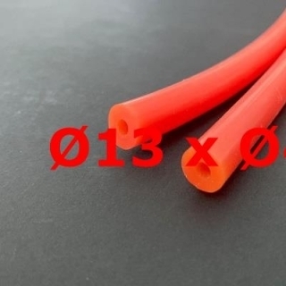 M. RED BRICK THT (280ºC) SILICONE TUBE FOOD GRADE 70 SHº (±5) Øe 13 mm X Øi 4 mm