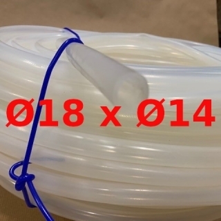 M. TRANSLUCENT FOOD GRADE SILICONE TUBE 60 SH° (±5) Øe 18 mm X Øi 14 mm