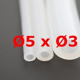 M. TRANSLUCENT FOOD GRADE SILICONE TUBE 60 SHº (±5)  Øe 5 mm X Øi 3 mm