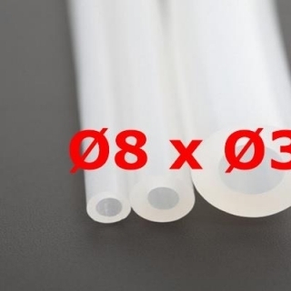 M. TRANSLUCENT FOOD GRADE SILICONE TUBE 60 SH° (±5) Øe 8 mm X Øi 3 mm