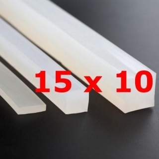 M.  TRANSLUCENT SILICONE PROFILE FOOD GRADE 40 SH° (±5)   15 mm X   10 mm 