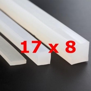 M.  TRANSLUCENT SILICONE PROFILE FOOD GRADE 40 SH° (±5)   17 mm X   8 mm 