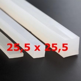 M.  TRANSLUCENT SILICONE PROFILE FOOD GRADE 40 SH° (±5)   25,5 mm X   25,5 mm 