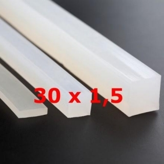 M. TRANSLUCENT SILICONE PROFILE FOOD GRADE 40 SH° (±5) 30 mm X 1,5 mm