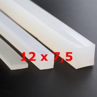 M.  TRANSLUCENT SILICONE PROFILE FOOD GRADE 50 SH° (±5)   12 mm X   7,5 mm 