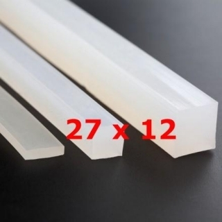 M.  TRANSLUCENT SILICONE PROFILE FOOD GRADE 50 SHº (±5) 27 mm X 12 mm