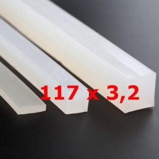 M.  TRANSLUCENT SILICONE PROFILE FOOD GRADE 60 SH° (±5)   117 mm X   3,2 mm 