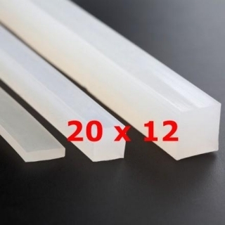 M. TRANSLUCENT SILICONE PROFILE FOOD GRADE 60 SHº (±5) 20 mm X 12 mm