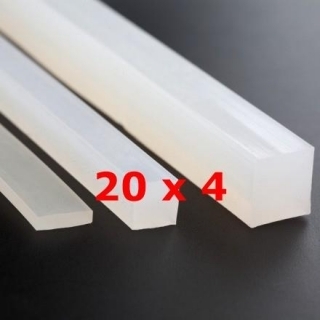 M. TRANSLUCENT SILICONE PROFILE FOOD GRADE 60 SH° (±5) 20 mm X 4 mm