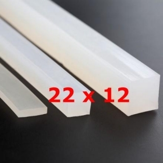 M.  TRANSLUCENT SILICONE PROFILE FOOD GRADE 60 SH° (±5) 22 mm x 12 mm