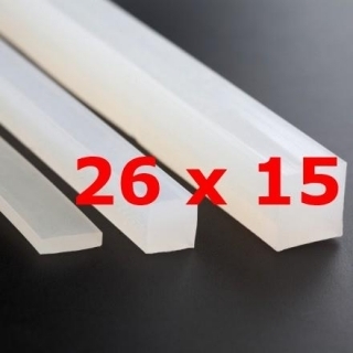 M. TRANSLUCENT SILICONE PROFILE FOOD GRADE 60 SHº (±5) 26 mm X 15 mm