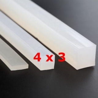 M. TRANSLUCENT SILICONE PROFILE FOOD GRADE 60 SHº (±5) 4 mm X 3 mm