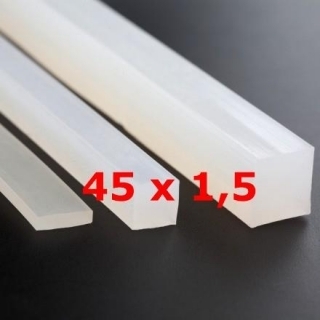 M. TRANSLUCENT SILICONE PROFILE FOOD GRADE 60 SHº (±5) 45 mm X 1,5 mm