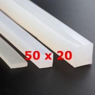 M.  TRANSLUCENT SILICONE PROFILE FOOD GRADE 60 SH° (±5)   50 mm X   20 mm 