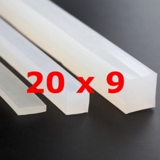 M.  TRANSLUCENT SILICONE PROFILE FOOD GRADE 65 SH° (±5)   20 mm X   9 mm 