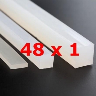 M.  TRANSLUCENT SILICONE PROFILE FOOD GRADE 65 SH° (±5)   48 mm X   1 mm 