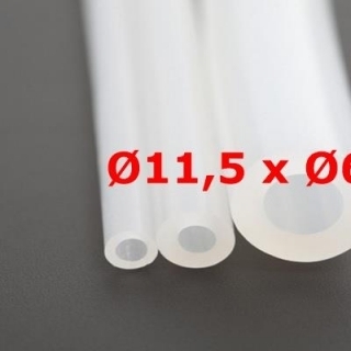 M. TRANSLUCENT SILICONE TUBE FOOD GRADE 60 SH° (±5) Øe 11,5 mm X Øi 6,5 mm