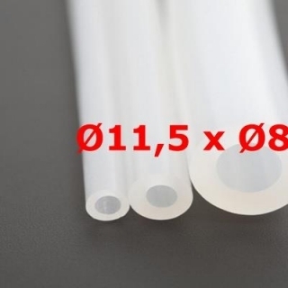 M. TRANSLUCENT SILICONE TUBE FOOD GRADE 60 SH° (±5) Øe 11,5 mm X Øi 8 mm 