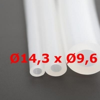M. TRANSLUCENT SILICONE TUBE FOOD GRADE 60 SH° (±5) Øe 14,3 mm X Øi 9,6 mm