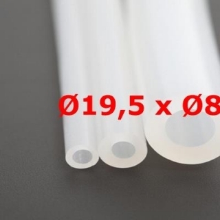 M. TRANSLUCENT SILICONE TUBE FOOD GRADE 60 SH° (±5) Øe 19,5 mm X Øi 8 mm 