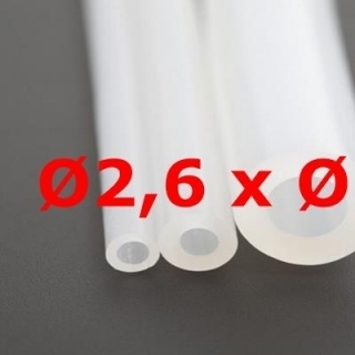 M. TRANSLUCENT SILICONE TUBE FOOD GRADE 60 SH° (±5) Øe 2,6 mm X Øi 1 mm 