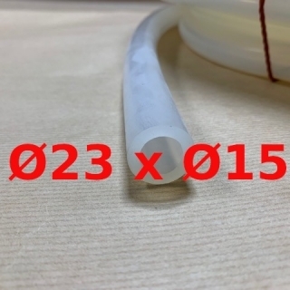 M. TRANSLUCENT SILICONE TUBE FOOD GRADE 60 SH° (±5) Øe 23 mm X Øi 15 mm 