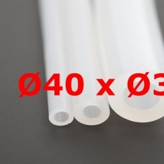 M. TRANSLUCENT SILICONE TUBE FOOD GRADE 60 SH° (±5) Øe 40 mm X Øi 3 mm 