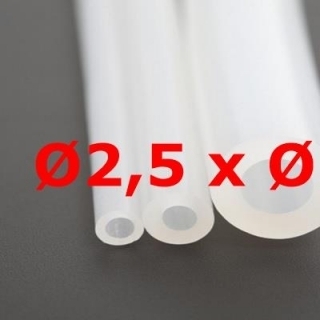 M. TRANSLUCENT SILICONE TUBE FOOD GRADE 60 SH° (±5) Øe 2,5 mm X Øi 1 mm 