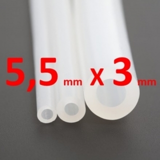 M. TUBO SILICONA TRANSL. 60 SHº (±5) Øe 5,5mm X Øi 3mm