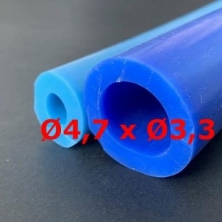 M.  TUYAU SILICONE BLEU ALIMENTAIRE 60 SH° (±5) Øe 4,7 mm X Øi 3,3 mm 