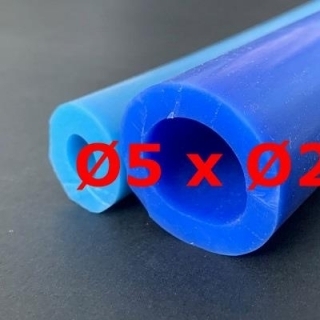 M.  TUYAU SILICONE BLEU ALIMENTAIRE 60 SH° (±5) Øe 5 mm X Øi 2 mm 