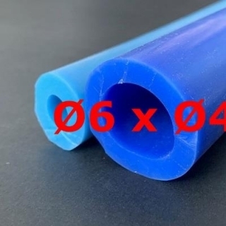 M.  TUYAU SILICONE BLEU ALIMENTAIRE 60 SH° (±5) Øe 6 mm X Øi 4 mm 