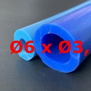 M.  TUYAU SILICONE BLEU ALIMENTAIRE 75 SH° (±5) Øe 6 mm X Øi 3,5 mm 