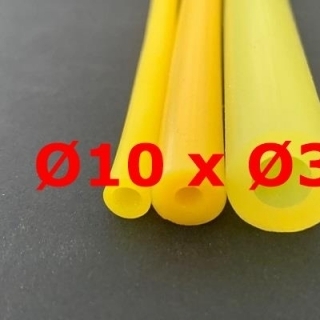 M.  TUYAU SILICONE JAUNE ALIMENTAIRE 60 SH° (±5) Øe 10 mm X Øi 3 mm 