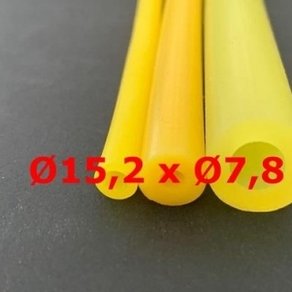 M. TUYAU SILICONE JAUNE ALIMENTAIRE 60 SH° (±5) Øe 15,2 mm X Øi 7,8 mm